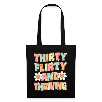 Thirty Flirty and Thriving Groovy 30th Birthday - Tote Bag - black - Front