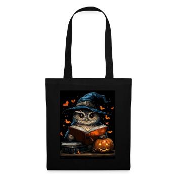 Halloween Geschenk Frauen Eule Männer Kinder Deko - Stoffbeutel - Schwarz - Vorne