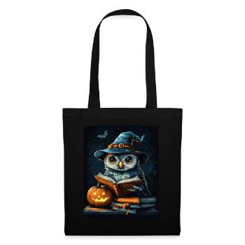 Halloween Geschenk Frauen Eule Männer Kinder Deko - Stoffbeutel - Schwarz - Vorne