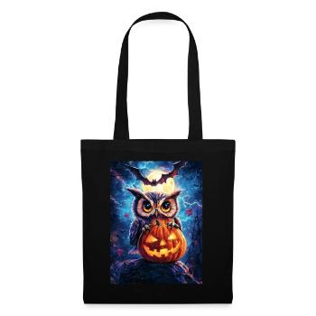 Halloween Geschenk Frauen Eule Männer Kinder Deko - Stoffbeutel - Schwarz - Vorne