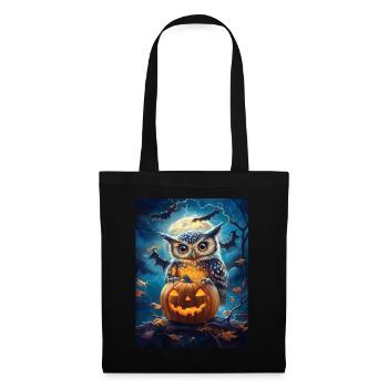 Halloween Geschenk Frauen Eule Männer Kinder Deko - Stoffbeutel - Schwarz - Vorne