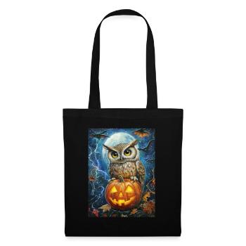 Halloween Geschenk Frauen Eule Männer Kinder Deko - Stoffbeutel - Schwarz - Vorne