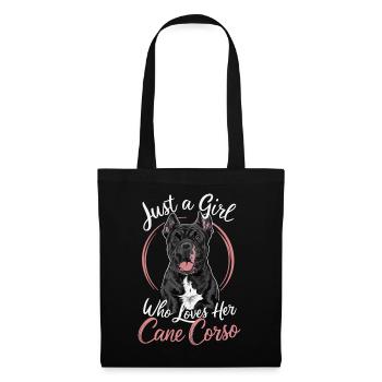 Cane Corso Chien - Sac en tissu - noir - Devant