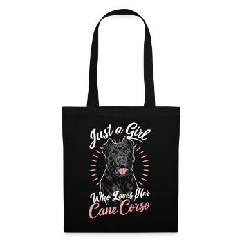 Cane Corso Hund - Stoffbeutel - Schwarz - Vorne