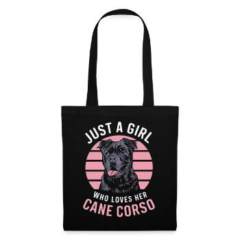 Cane Corso Hund - Stoffbeutel - Schwarz - Vorne