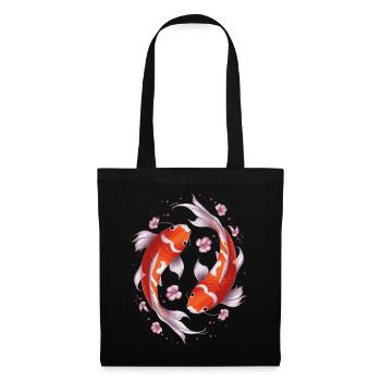 Koi Poisson Carpe Japon Chine Poisson - Sac en tissu - noir - Devant
