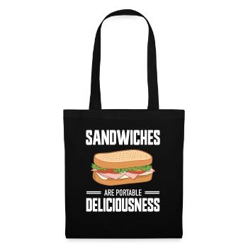 Sandwiches Are Portable Deliciousness - Stoffbeutel - Schwarz - Vorne