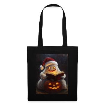 Halloween Gift Ghost with Christmas Hat Decoration - Tote Bag - black - Front