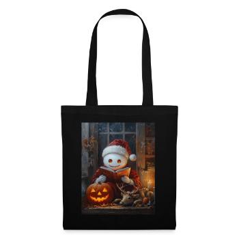 Halloween Gift Ghost with Christmas Hat Decoration - Tote Bag - black - Front