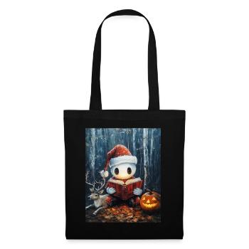 Halloween Gift Ghost with Christmas Hat Decoration - Tote Bag - black - Front