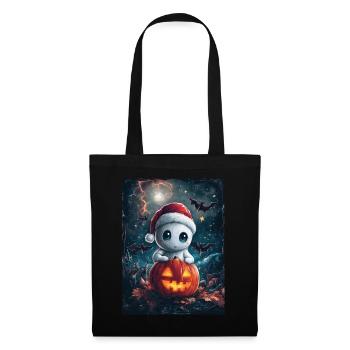 Halloween Gift Ghost with Christmas Hat Decoration - Tote Bag - black - Front