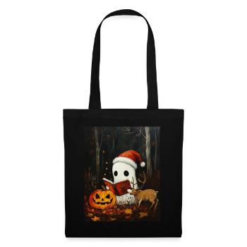 Halloween Gift Ghost with Christmas Hat Decoration - Tote Bag - black - Front