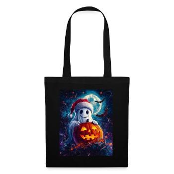 Halloween Gift Ghost with Christmas Hat Decoration - Tote Bag - black - Front