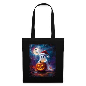 Halloween Gift Ghost with Christmas Hat Decoration - Tote Bag - black - Front