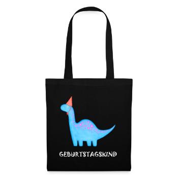 Geburtstagskind Brachiosaurus Dino Geburtstag - Stoffbeutel - Schwarz - Vorne