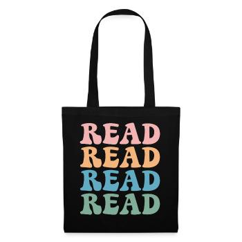 Bücher Buch lesen Bücherei Bibliothek Bücherwurm - Stoffbeutel - Schwarz - Vorne