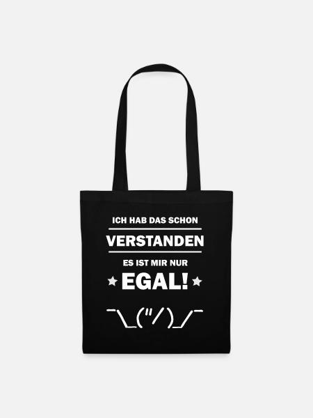 Ist mir egal Stichmännchen lustig witziger Spruch - Stoffbeutel - Schwarz