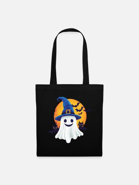 Halloween Geschenk Frauen Geist Männer Kinder Deko - Stoffbeutel - Schwarz