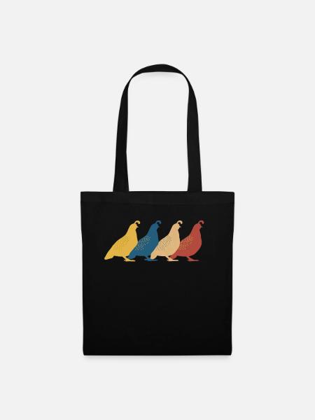 Wachtel Vogel Wachteln - Stoffbeutel - Schwarz