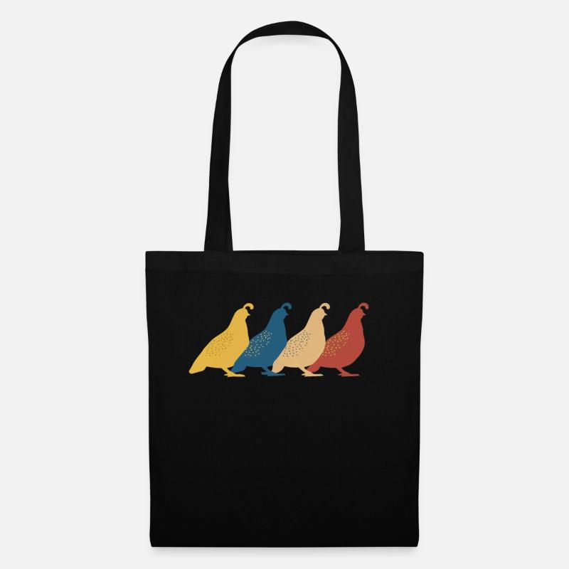 Wachtel Vogel Wachteln - Stoffbeutel - Schwarz