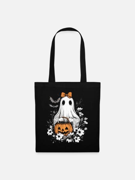 Halloween Geist Geschenk Frauen Männer Kinder Deko - Stoffbeutel - Schwarz