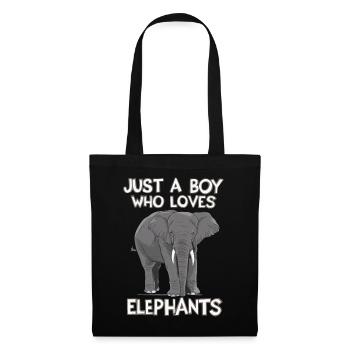 Elefant Tier Elefanten Zoo - Stoffbeutel - Schwarz - Vorne