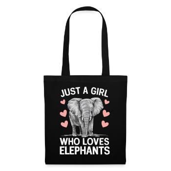 Elefant Tier Elefanten Zoo - Stoffbeutel - Schwarz - Vorne