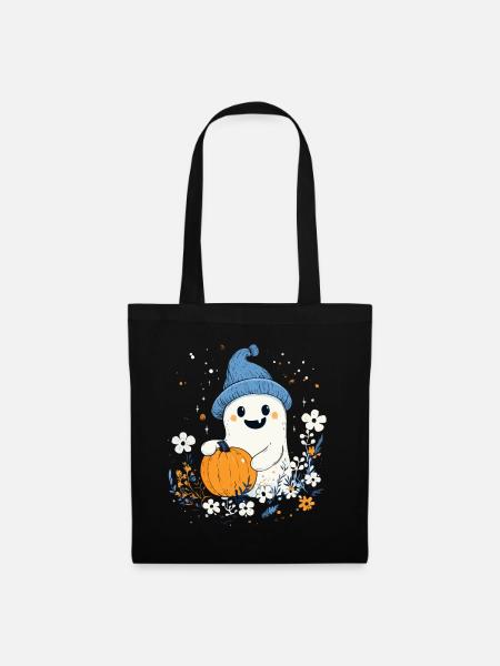 Halloween Geist Geschenk Frauen Männer Kinder Deko - Stoffbeutel - Schwarz