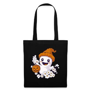 Halloween Geist Geschenk Frauen Männer Kinder Deko - Stoffbeutel - Schwarz - Vorne