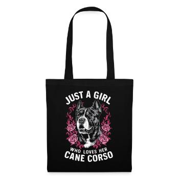 Cane Corso Hund - Stoffbeutel - Schwarz - Vorne