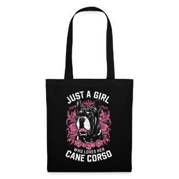Cane Corso Hund - Stoffbeutel - Schwarz - Vorne
