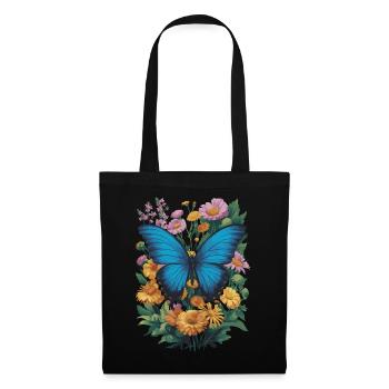 Schmetterling Monarchfalter Bunt Schmetterlinge - Stoffbeutel - Schwarz - Vorne