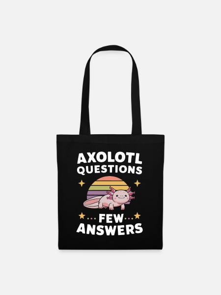Axolotl Fisch - Stoffbeutel - Schwarz