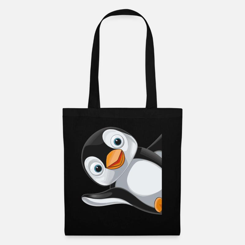 Pinguin Pinguine Tier - Stoffbeutel - Schwarz