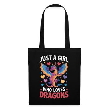 Drache Mystisch Drachen Fantasie - Stoffbeutel - Schwarz - Vorne
