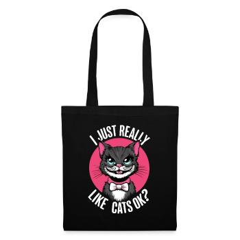 Chat Chats Amoureux Chat Propriétaire Chaton - Sac en tissu - noir - Devant