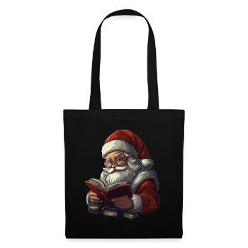 Weihnachtsmann Frauen Männer Kinder Weihnachten - Stoffbeutel - Schwarz - Vorne