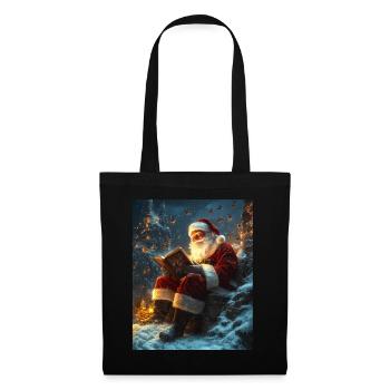 Weihnachtsmann Frauen Männer Kinder Weihnachten - Stoffbeutel - Schwarz - Vorne