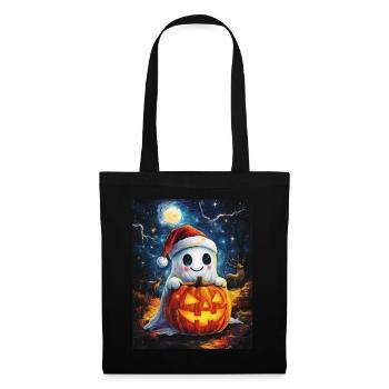 Halloween Gift Ghost with Christmas Hat Decoration - Tote Bag - black - Front