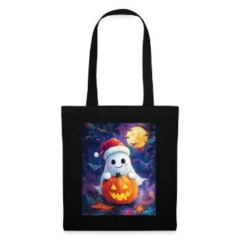 Halloween Gift Ghost with Christmas Hat Decoration - Tote Bag - black - Front