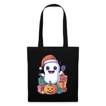 Halloween Gift Ghost with Christmas Hat Decoration - Tote Bag - black - Front