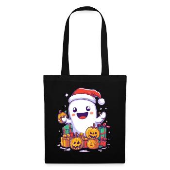 Halloween Gift Ghost with Christmas Hat Decoration - Tote Bag - black - Front