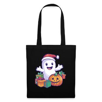 Halloween Gift Ghost with Christmas Hat Decoration - Tote Bag - black - Front