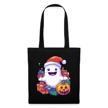 Halloween Gift Ghost with Christmas Hat Decoration - Tote Bag - black - Front