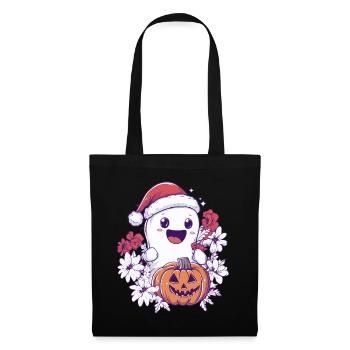 Halloween Gift Ghost with Christmas Hat Decoration - Tote Bag - black - Front