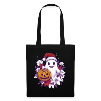 Halloween Gift Ghost with Christmas Hat Decoration - Tote Bag - black - Front