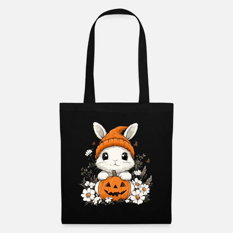 Halloween Hase Geschenk Frauen Männer Kinder Deko - Stoffbeutel - Schwarz