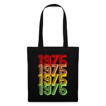1975 Retro bunt Vintage 50.Geburtstag Geschenk - Stoffbeutel - Schwarz - Vorne