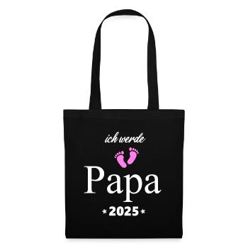 Ich werde Papa 2025 Schwangerschaft Vater in 2025 - Stoffbeutel - Schwarz - Vorne