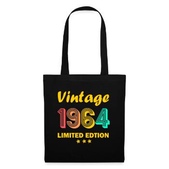 1964 Jahrgang 60.Geburtstag Geschenk 1964 geboren - Stoffbeutel - Schwarz - Vorne